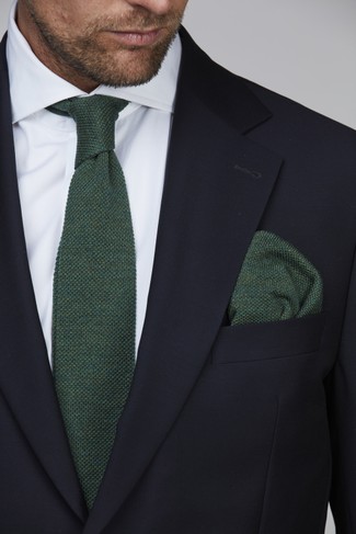 STRUCTURE KNIT TIE GREEN
