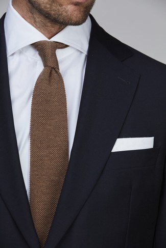 STRUCTURE KNIT TIE LIGHT BROWN
