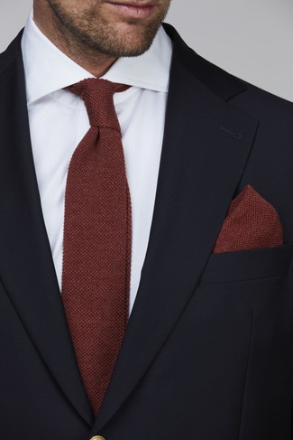 KNITTED HANKY RED RUST