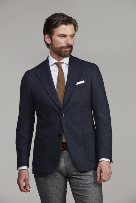 Wool Jersey Blazer MARINBLÅ