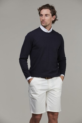 Crew neck knit,  e-patch