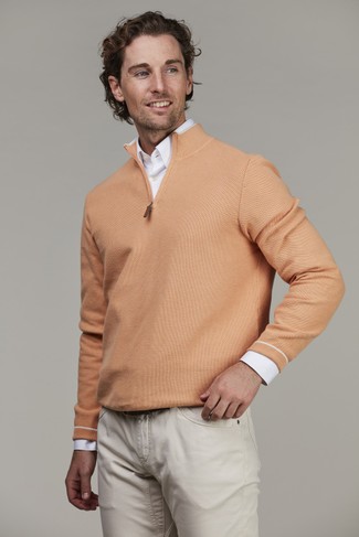 Half zip structure knit