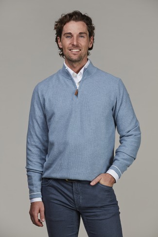 Half zip structure knit