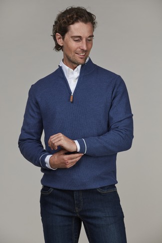 Half zip structure knit