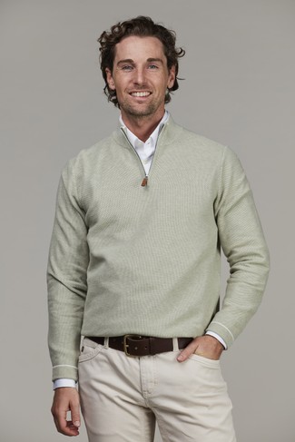 Half zip structure knit