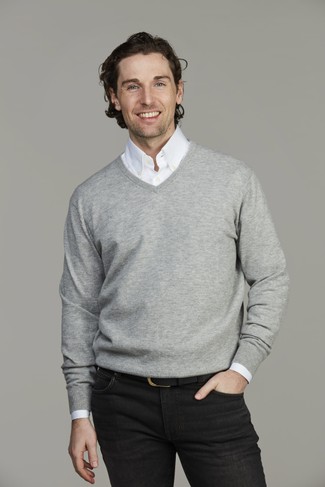 Geelong v-neck sweater Geelong v-neck sweater LIGHT GREY