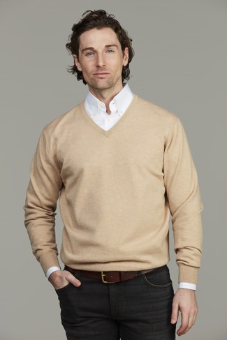 Geelong v-neck sweater Geelong v-neck sweater BEIGE
