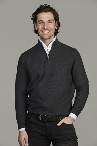 Half zip Structure knit Half zip Structure knit ANTRACIT