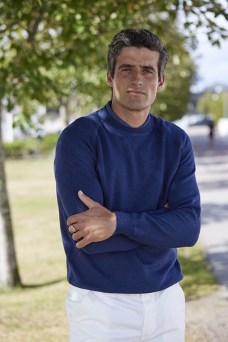 Crew Neck College Sweater NAVY