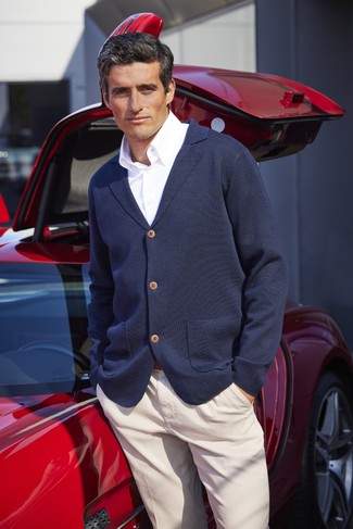 Knitted Club Cardigan Knitted Club Cardigan MARINBLÅ