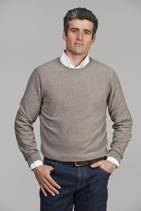 Merino Crew Neck Structure Knit MOLE