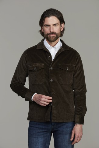 Corduroy Overshirt MÖRKGRÖN