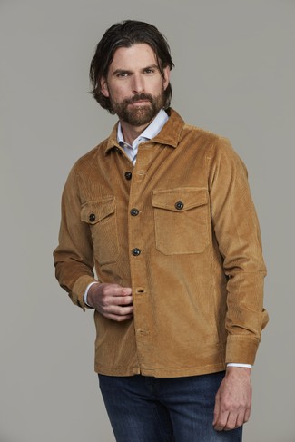 Corduroy Overshirt MÖRKBEIGE