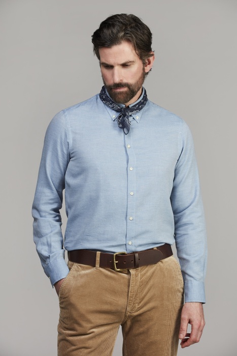 Solid Flanel Shirt MID BLUE