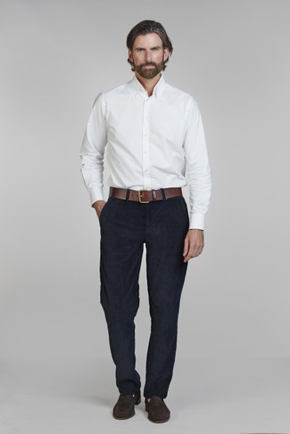Classic chino cord MARINBLÅ