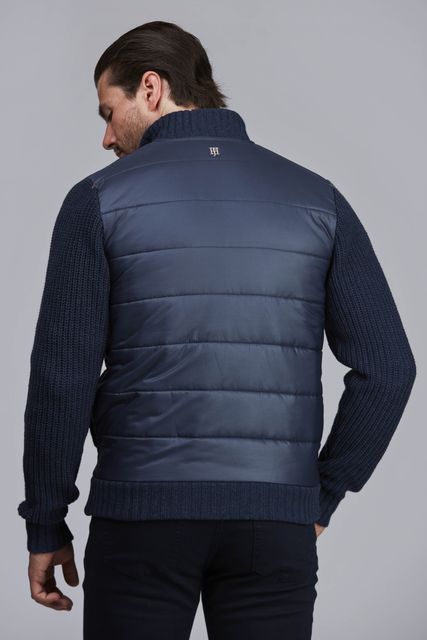 QUILTED FRONT CARDIGAN