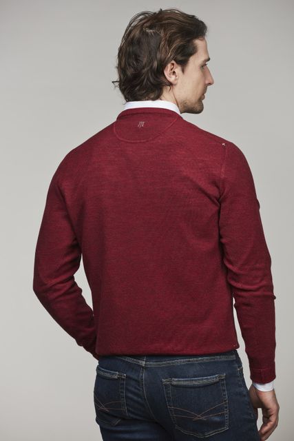 Merino crew neck structure knit