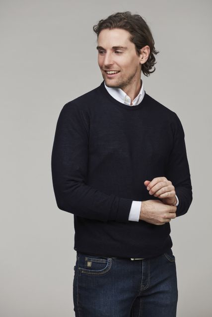 MERINO CREW NECK STRUCTURE KNIT