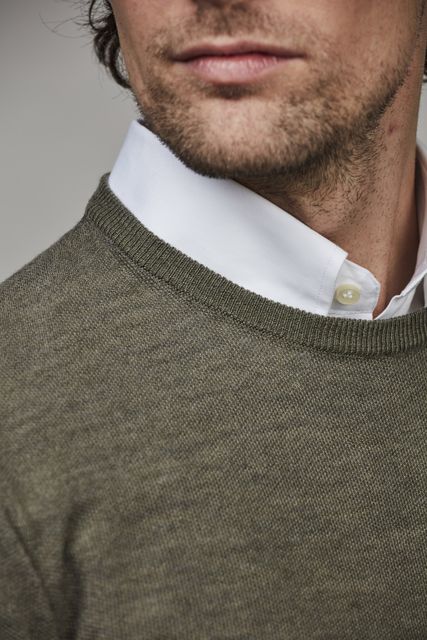 MERINO CREW NECK STRUCTURE KNIT