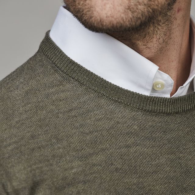 MERINO CREW NECK STRUCTURE KNIT