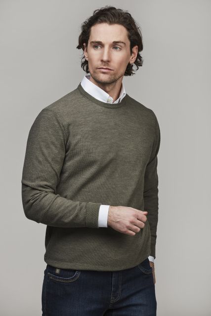 MERINO CREW NECK STRUCTURE KNIT