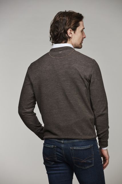 MERINO CREW NECK STRUCTURE KNIT