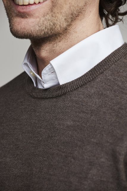 MERINO CREW NECK STRUCTURE KNIT