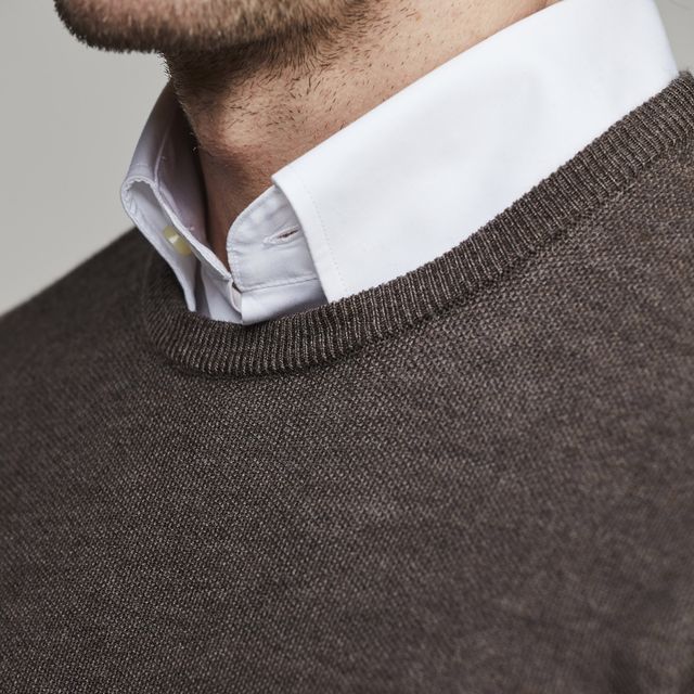 MERINO CREW NECK STRUCTURE KNIT