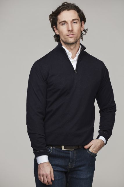 HALFZIP PLAIN MERINO KNIT