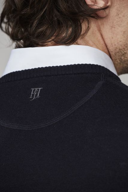 CREW NECK SWEATER, ELBOW PATCH