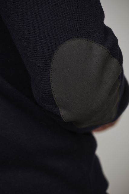 CREW NECK SWEATER, ELBOW PATCH