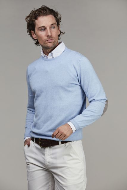 Crew neck knit, e-patch Crew neck knit, e-patch