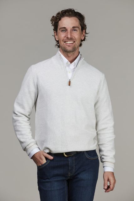 Half zip structure knit