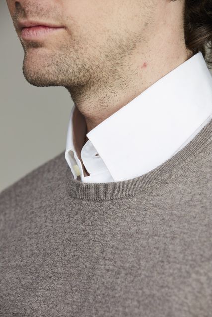 Merino Crew Neck Structure Knit