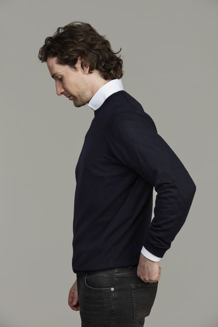 Merino Crew Neck Structure Knit