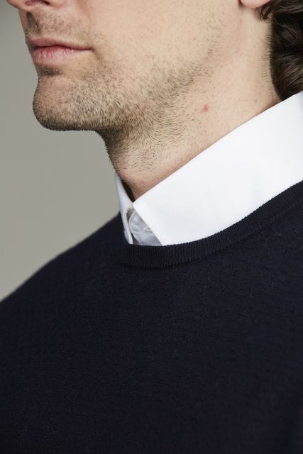 Merino Crew Neck Structure Knit