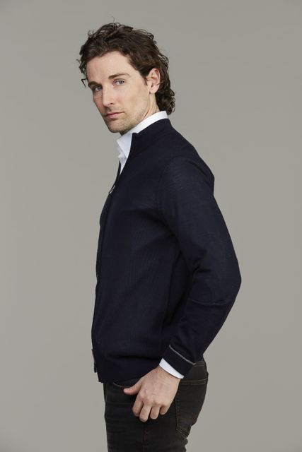 Merino full zip plain  knit