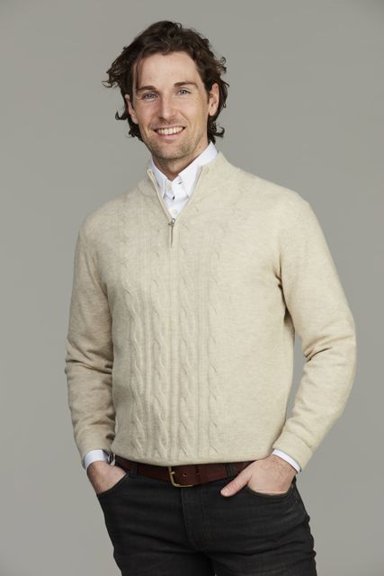 Geelong Half Zip Cable Knit