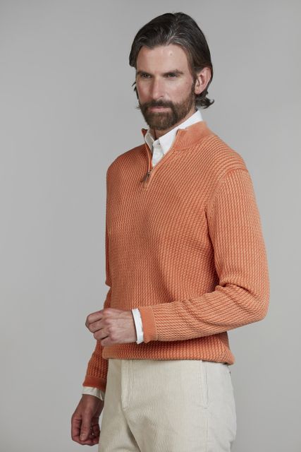 Half Zip Vintage Wash Knit