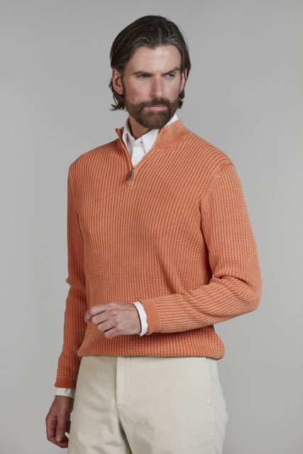 Half Zip Vintage Wash Knit