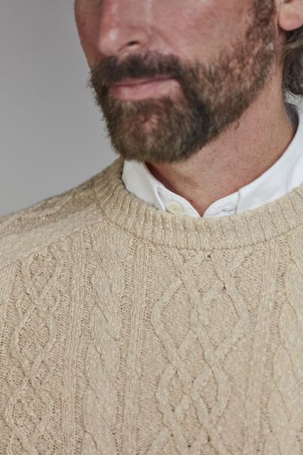 Crew Neck Cable Knit