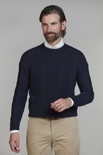 Crew Neck Cable Knit