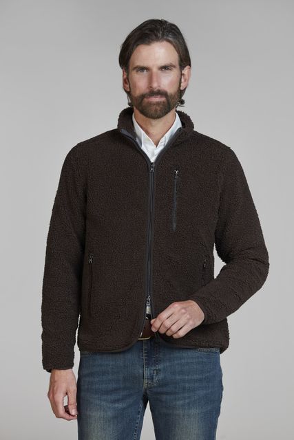 Pile fleece jacket DUNKELBRAUN