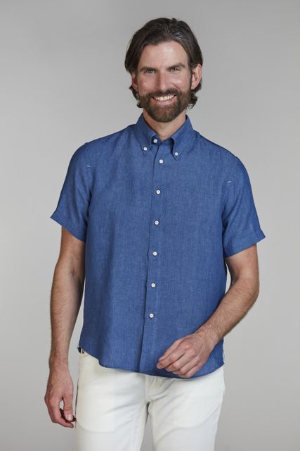 Short Sleeve Linen Shirt Short Sleeve Linen Shirt MARINEBLAU