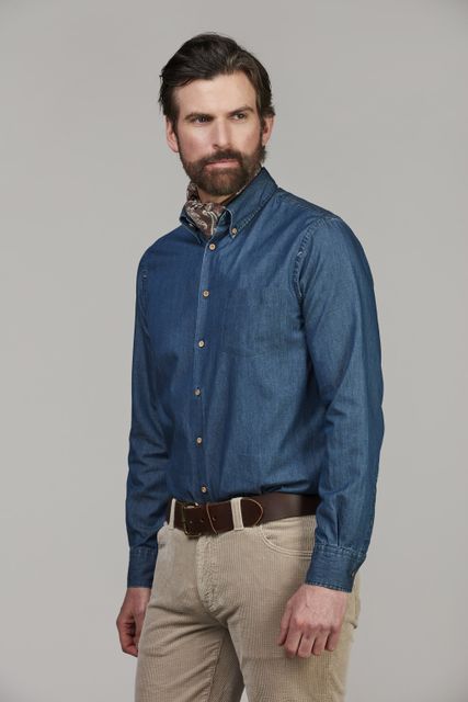 Teo Slub Denim Shirt
