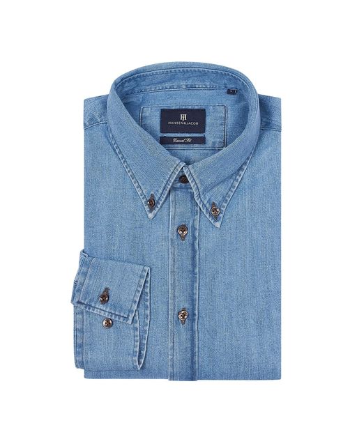 Teo Slub Denim Shirt BLUE