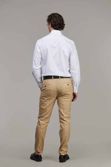 FRONT PLEAT CHINO LINEN BLEND
