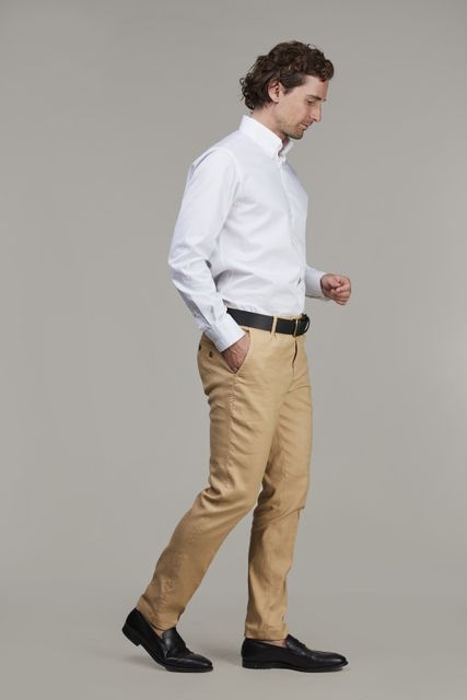 FRONT PLEAT CHINO LINEN BLEND FRONT PLEAT CHINO LINEN BLEND