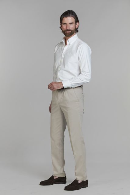 Front Pleat Pique Chino