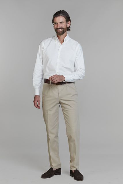Front Pleat Pique Chino